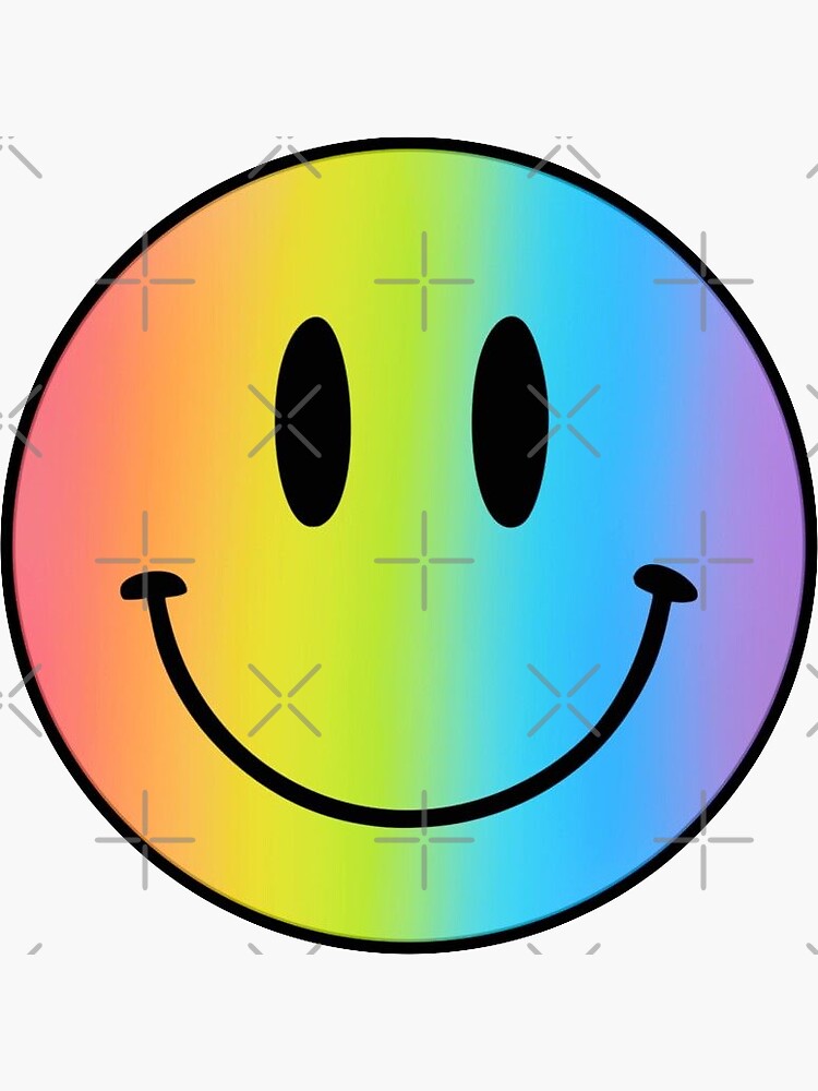 Rainbow Smiley Face Sticker For Sale By Sofiv10 Redbubble