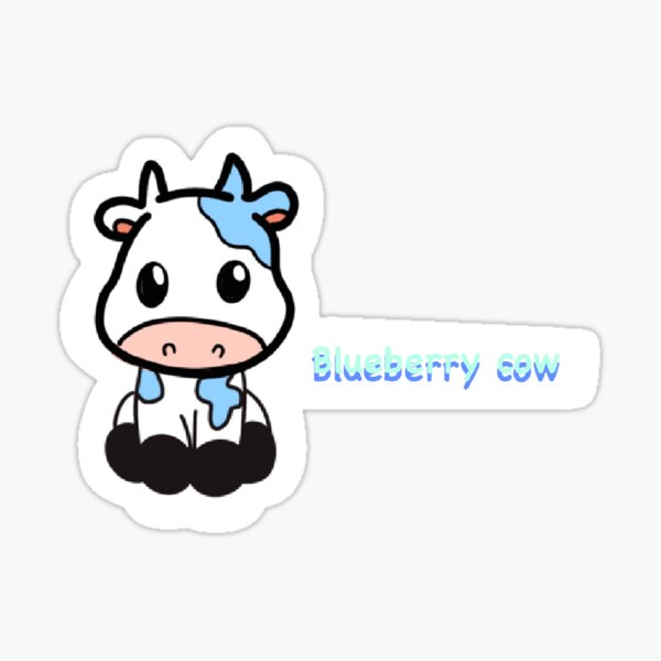 Blueberry Cow Sticker For Sale By Papillonstikers Redbubble