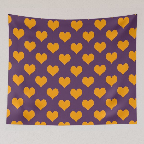 Item preview, Bright Purple and Yellow Heart Pattern designed and sold by RhubarbMyrtle.