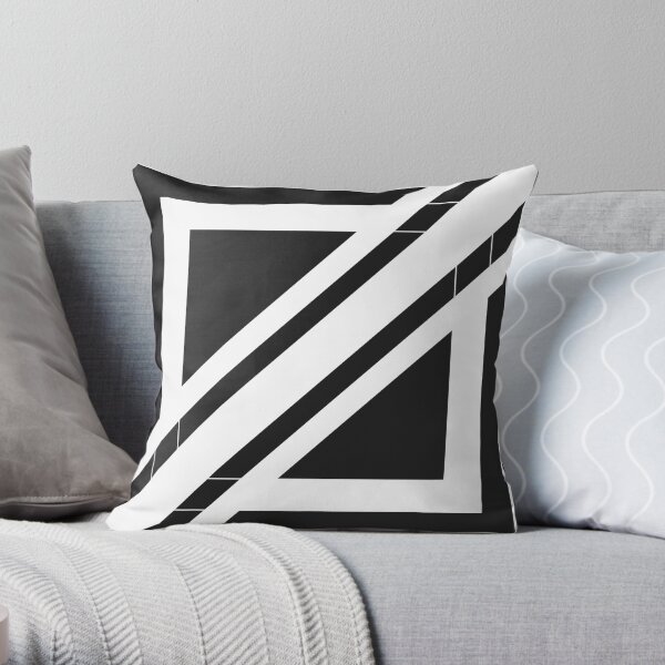 Black and white modern abstract pattern Throw Pillow