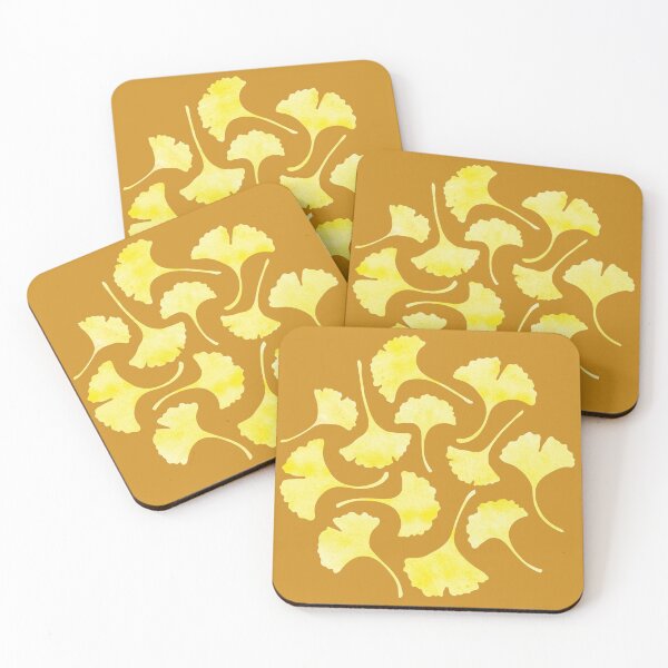 Item preview, Ginkgo Watercolor Leaves Pattern on Orange designed and sold by brittlouise.