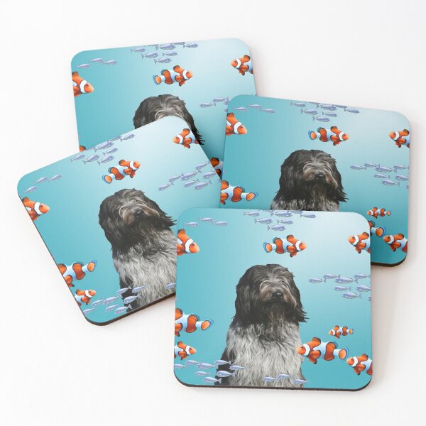 Item preview, Schapendoes Dog with tropical clownfishes designed and sold by Move-Art.