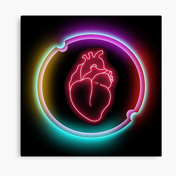 Neon Heart Impression sur toile