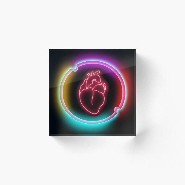 Neon Heart Bloc acrylique