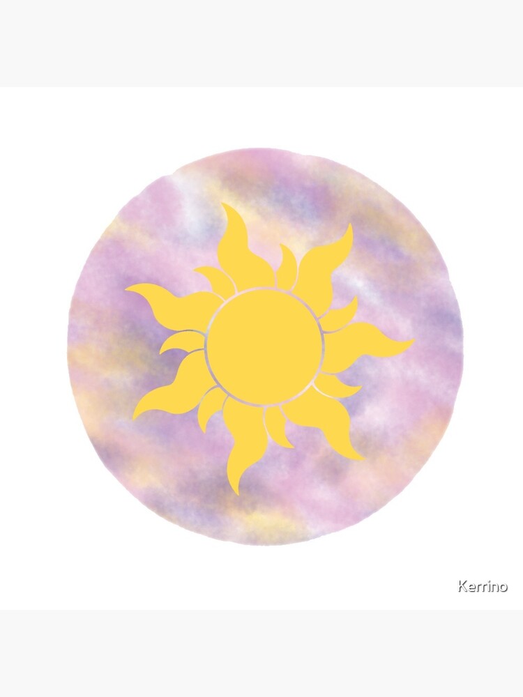 Tangled Sun on Light Watercolor Background Pin for Sale by Kerrino