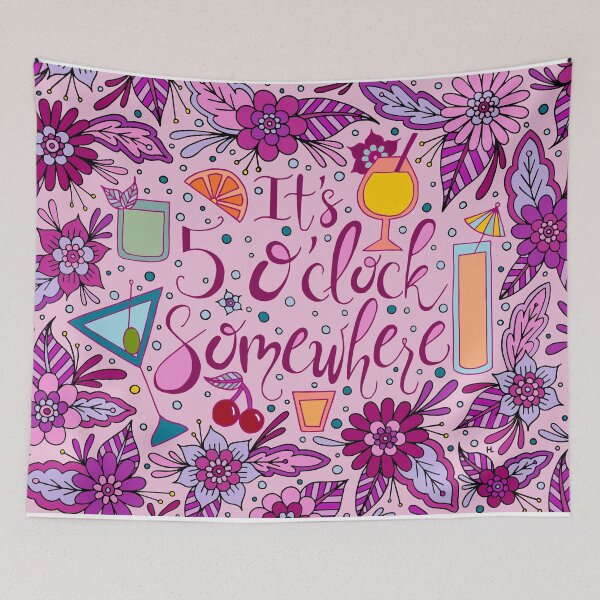 Item preview, It's 5 O'Clock Somewhere Pink Palette | Happy Hour | Party | Celebrate designed and sold by Hilary Leslie.