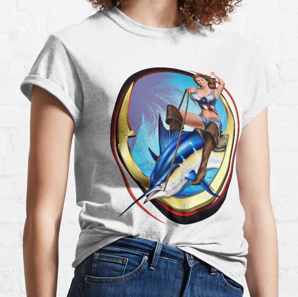 Fishing Pinup T-Shirts for Sale
