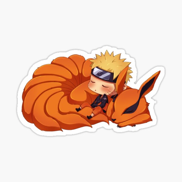 Ninja sleeping with Kyubi - Nine-tailed fox Sticker