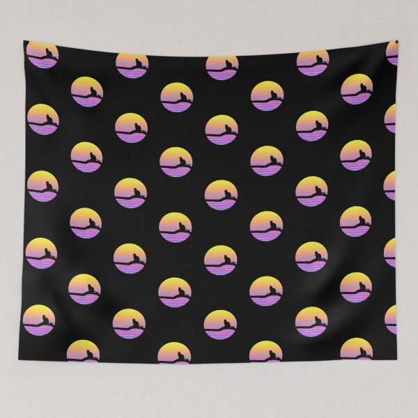 Item preview, Retro Style Cat Moonlight or Sunset, 80s wave designed and sold by enigma3a.