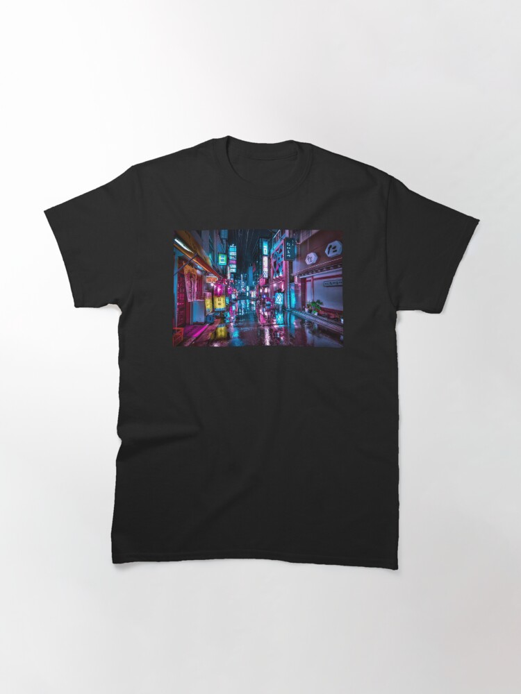 Thumbnail 3 of 7, Classic T-Shirt, Tokyo at Night - Shimbashi designed and sold by TokyoLuv.