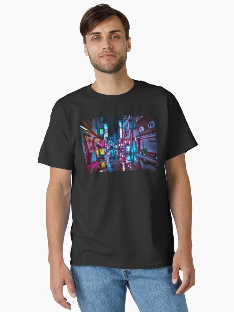 Thumbnail 1 of 7, Classic T-Shirt, Tokyo at Night - Shimbashi designed and sold by TokyoLuv.