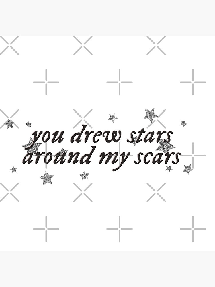 "You drew stars around my scars Cardigan Folklore" Poster for Sale by keevad Redbubble
