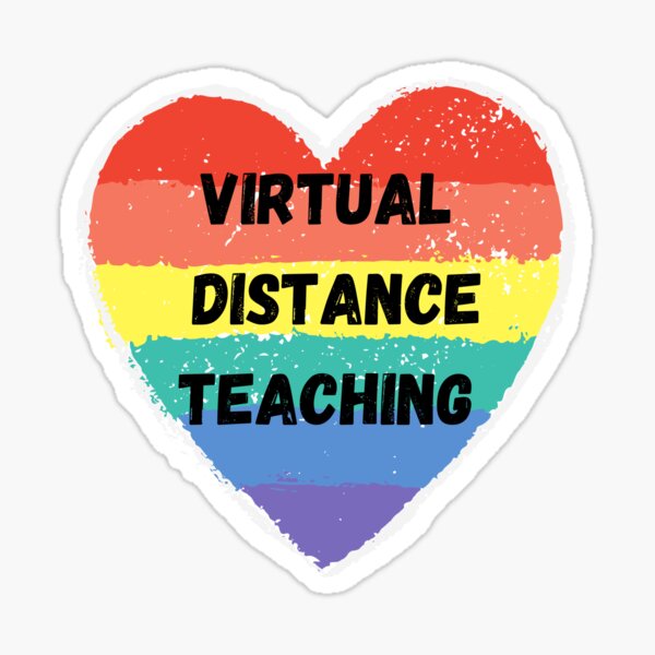 virtual distance teaching heart Sticker