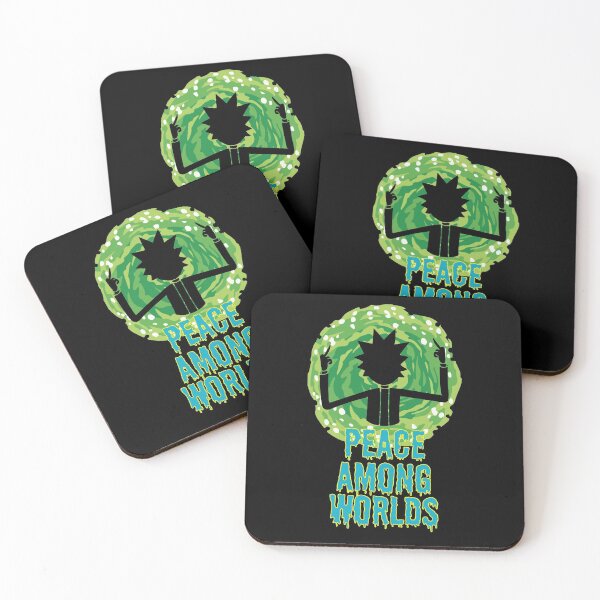 Peace Among Worlds - Rick and Morty Quotes Coasters (Set of 4)