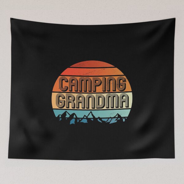 Item preview, Camping Grandma | Retro Vintage Sunset designed and sold by LushCatDesign.