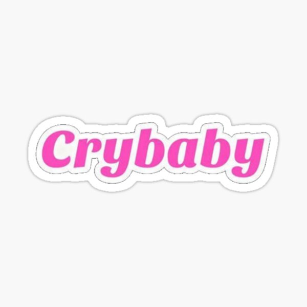 Cry baby pink text Sticker for Sale by Iamstar