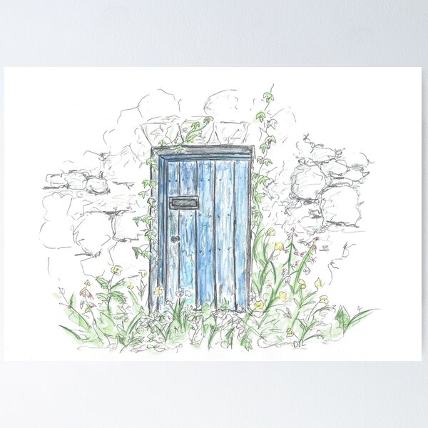 Item preview, Old blue cottage door, Galway designed and sold by DebTheZeb.