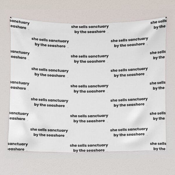 Item preview, she sells sanctuary by the seashore black text dizkorce designed and sold by Dizkorce.
