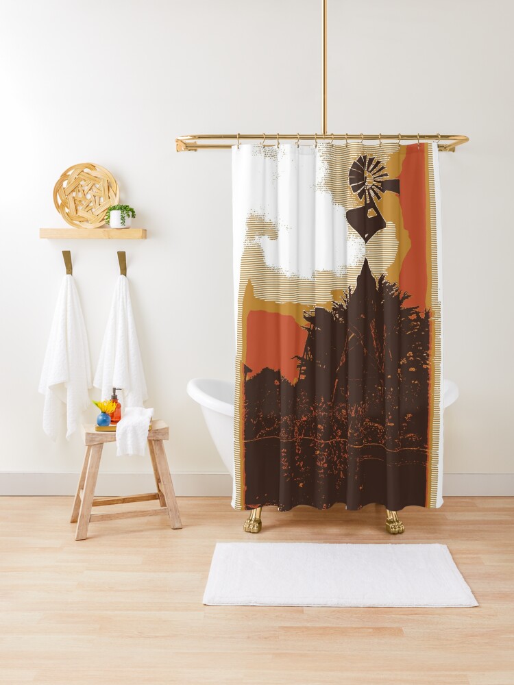 Details about   Windmill Shower Curtain Australia Sunset View Print for Bathroom 