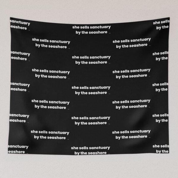 Item preview, she sells sanctuary by the seashore black text dizkorce designed and sold by Dizkorce.