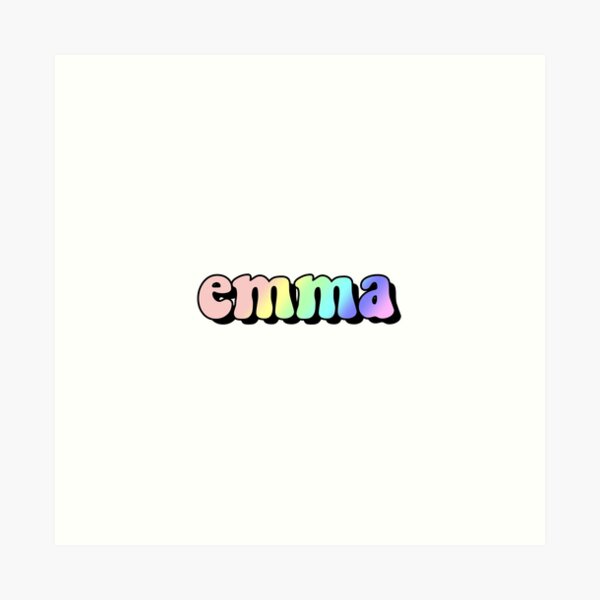 aesthetic hot pink glitter emma name Art Print for Sale by