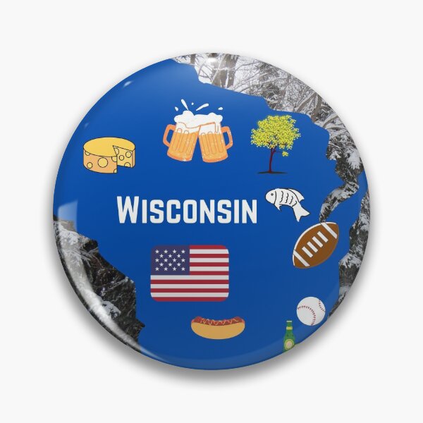 Item preview, Wisconsin State Map with Attractions, Food and Beer designed and sold by Craftdrawer.