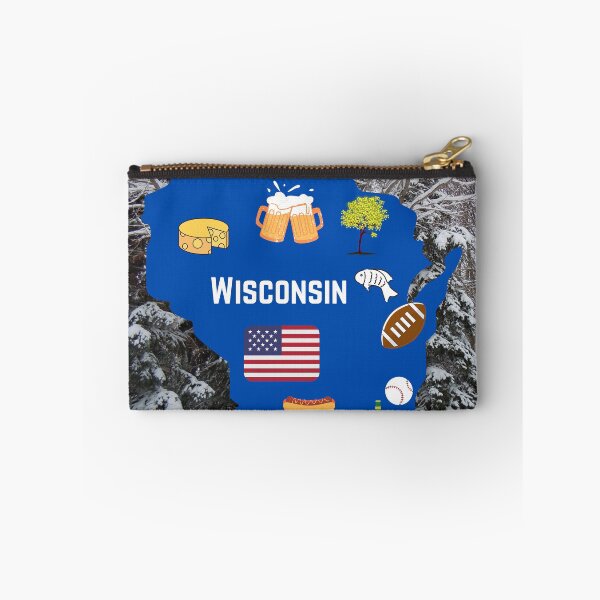 Item preview, Wisconsin State Map with Attractions, Food and Beer designed and sold by Craftdrawer.
