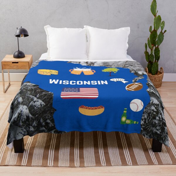 Item preview, Wisconsin State Map with Attractions, Food and Beer designed and sold by Craftdrawer.