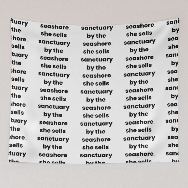 Item preview, she sells sanctuary by the seashore black text bigger dizkorce designed and sold by Dizkorce.