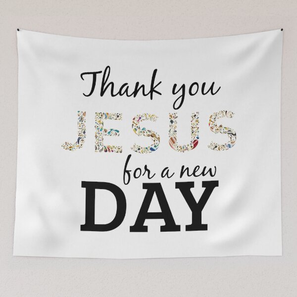 Item preview, Thank You Jesus For A New Day, Colorful Religious Quote designed and sold by 4AllTimes.