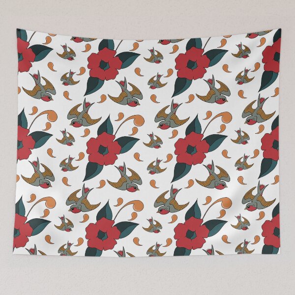 Item preview, Poppies and Swallows designed and sold by CinziArt.