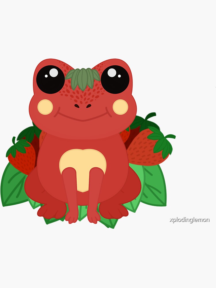 "Strawberry frog " Sticker by xplodinglemon Redbubble