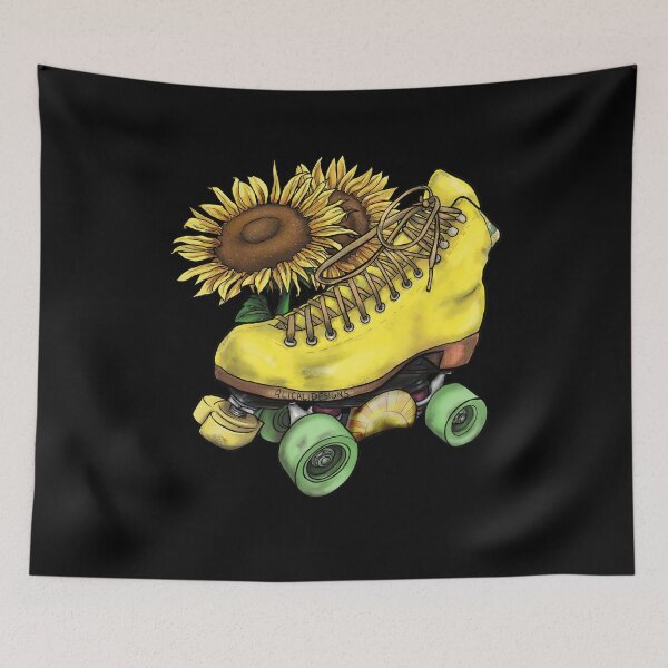 Item preview, Yellow Floral Skate  designed and sold by AliCaliDesigns.