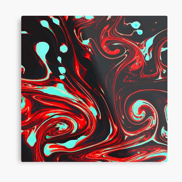 Pouring Paint Abstract Metal Print