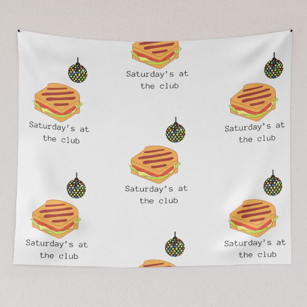 Item preview, Saturdays at the club sandwich(club/turkey/food/club/tomato/lettuce)clubbing tshirt designed and sold by fitpress.