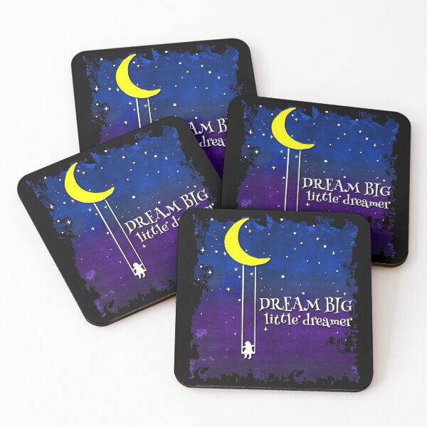 Item preview, Dream BIG little dreamer - moon & stars inspirational art - starry purple designed and sold by originalsusie.