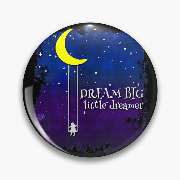 Item preview, Dream BIG little dreamer - moon & stars inspirational art - starry purple designed and sold by originalsusie.