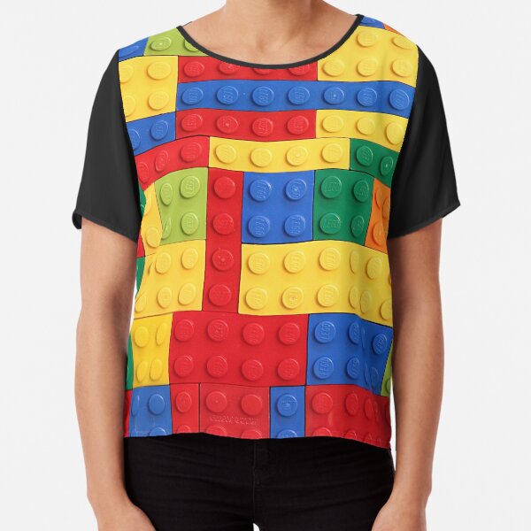 Colorful Bricks Design Chiffon Top