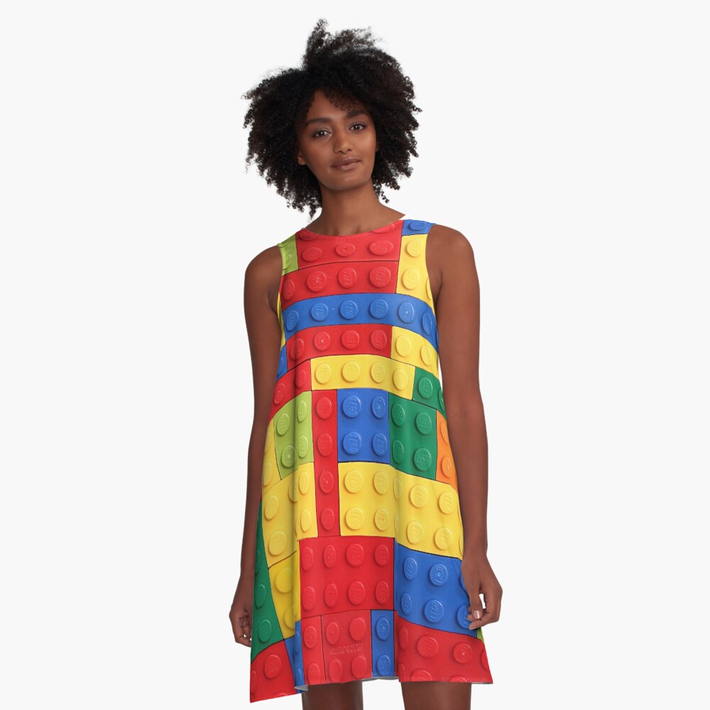 "Colorful Bricks Design" ALine Dress for Sale by SnappyBrick Redbubble