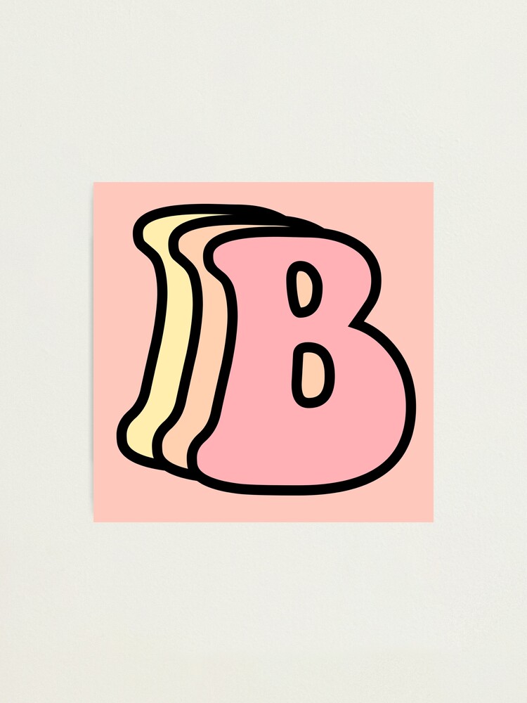 "Pink Aesthetic Groovy Letter B" Photographic Print By CaitlinCerys ...