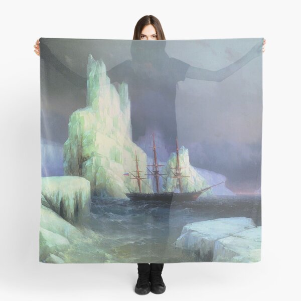 Icebergs in the Atlantic - Ivan Aivazovsky - 1870 Scarf