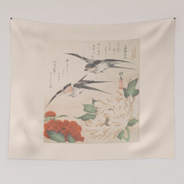Item preview, Swallows and Peonies - Traditional Japanese Art - Ukiyo (Ukiyo-e) designed and sold by pbbm.