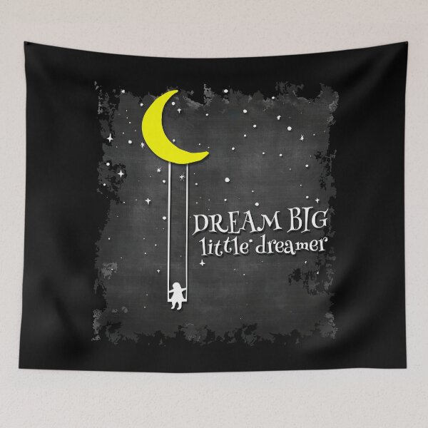 Item preview, Dream BIG little dreamer - BOLD inspirational moon and stars art of encouragement designed and sold by originalsusie.