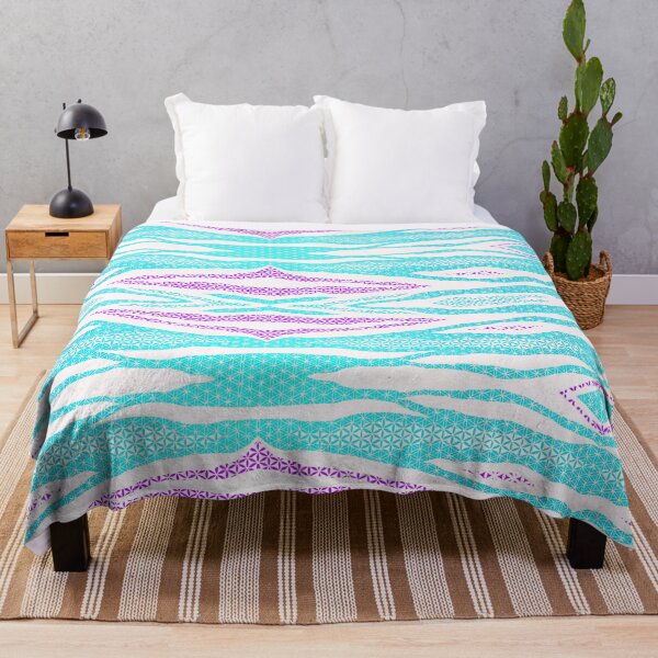 Item preview, PINK TEAL FLOWER OF LIFE ZEBRA PRINT designed and sold by GreenVenus.