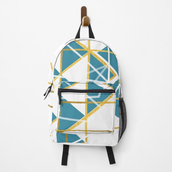 Item preview, Blue patterned with golden stripes design designed and sold by The Pattern Artist.
