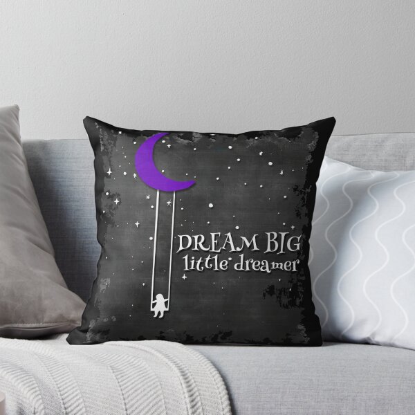 Item preview, Dream BIG little dreamer - BOLD inspirational moon and stars art of encouragement gray & purple designed and sold by originalsusie.