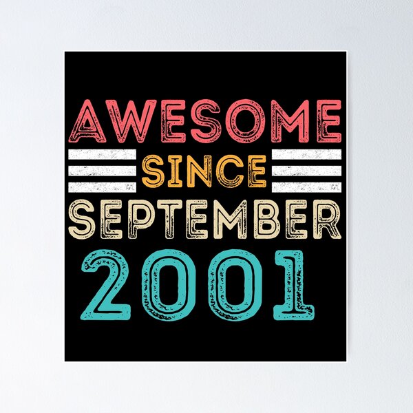 Item preview, Retro Vintage 19th Birthday - Awesome Since September 2001 designed and sold by meedTee.