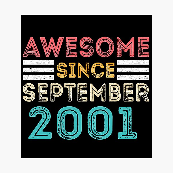 Item preview, Retro Vintage 19th Birthday - Awesome Since September 2001 designed and sold by meedTee.