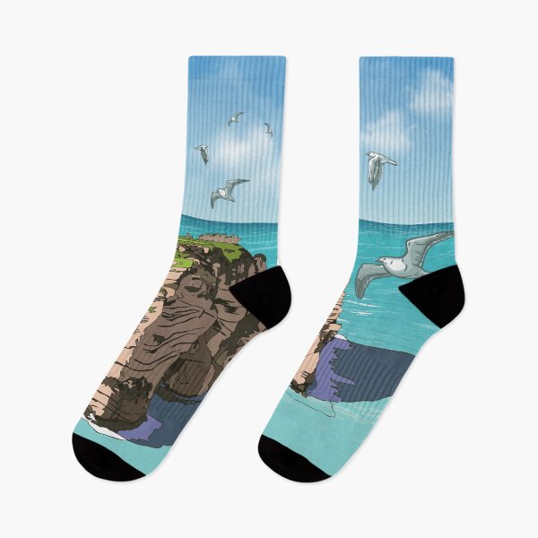 Item preview, Raouche rocks  Beirut, Lebanon.Blue background with seagulls صخرة الروشة بيروت وطيور النورس designed and sold by mashmosh.