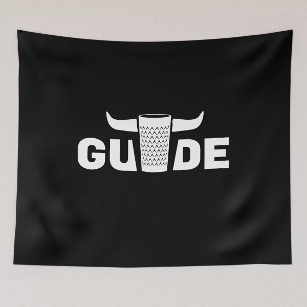 Item preview, Gude Ribbed! Lettering "Gude" with an Äppelwoi glass with horns designed and sold by HessiMetal.